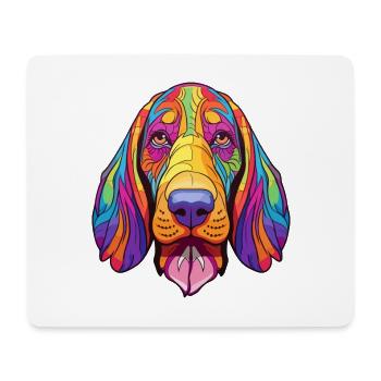 Basset Hund Rasse Cartoon Kawaii Illustration - Mousepad (Querformat) - Weiß - Vorne