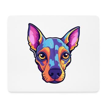 American Hairless Terrier Chien Race Dessin animé Kawaii - Tapis de souris (format paysage) - blanc - Devant