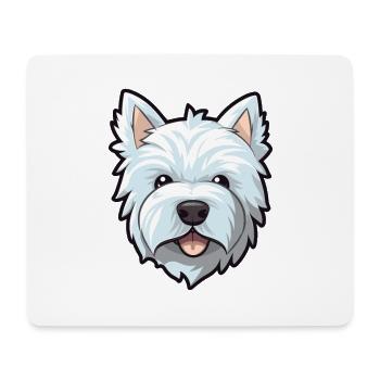 Westie Hunderasse Karikatur Kawaii Illustration - Mousepad (Querformat) - Weiß - Vorne