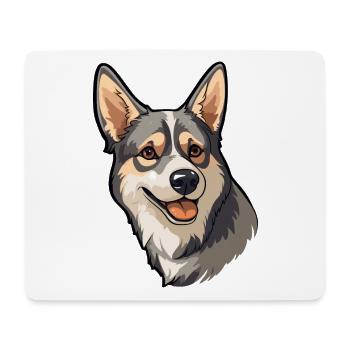 Swedish Vallhund Dog Breed Cartoon Kawaii Illustra - Mouse Pad (horizontal) - white - Front