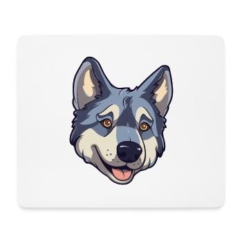 Swedish Elkhound Dog Breed Cartoon Kawaii Illustra - Mouse Pad (horizontal) - white - Front