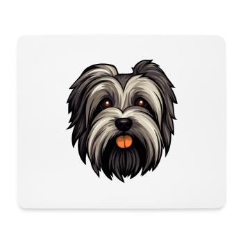 Skye Terrier chien race dessin animé Kawaii Illustration - Tapis de souris (format paysage) - blanc - Devant