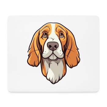 Slovensky Cuvac race de chien dessin animé kawaii illustrat - Tapis de souris (format paysage) - blanc - Devant