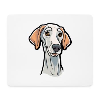 Sloughi Hunderasse Cartoon Kawaii Illustration - Mousepad (Querformat) - Weiß - Vorne