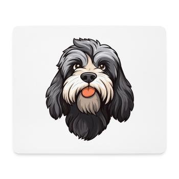 Schapendoes race de chien dessin animé Kawaii Illustration - Tapis de souris (format paysage) - blanc - Devant
