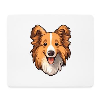 Sheltie Dog Breed Cartoon Kawaii Illustration - Mouse Pad (horizontal) - white - Front