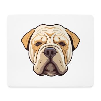 Shar Pei Hunderasse Cartoon Kawaii Illustration - Mousepad (Querformat) - Weiß - Vorne