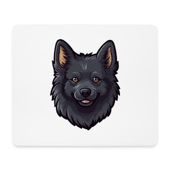 Schipperke Hunderasse Cartoon Kawaii Illustration - Mousepad (Querformat) - Weiß - Vorne