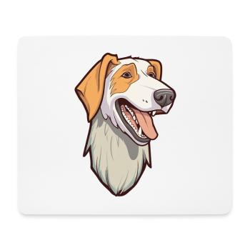 Russischer Wolfshund Hunderasse Cartoon Kawaii Illustration - Mousepad (Querformat) - Weiß - Vorne