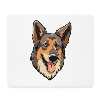Race de chien de berger d’Europe de l’Est Cartoon Kawaii Il - Tapis de souris (format paysage) - blanc - Devant