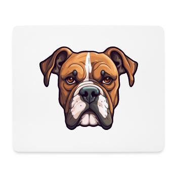 Bull Boxer Hund Rasse Cartoon Kawaii Illustration - Mousepad (Querformat) - Weiß - Vorne