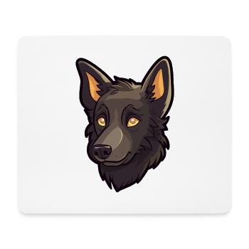 Belge Groenendael Chien Race Cartoon Kawaii Illus - Tapis de souris (format paysage) - blanc - Devant
