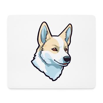 Canaan chien race dessin animé Kawaii Illustration - Tapis de souris (format paysage) - blanc - Devant