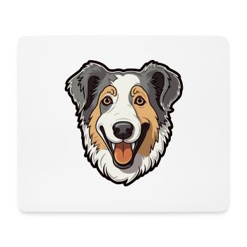 Berger Basque Race De Chien Cartoon Kawaii Illustrat - Tapis de souris (format paysage) - blanc - Devant