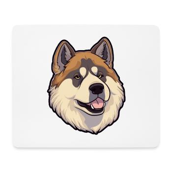 American Akita Hunderasse Cartoon Kawaii Illustrati - Mousepad (Querformat) - Weiß - Vorne