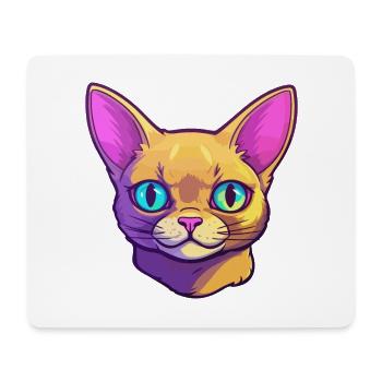 Chat d’argent britannique race aquarelle dessin animé Kawaii - Tapis de souris (format paysage) - blanc - Devant