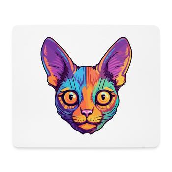 Somali Shorthair chat aquarelle dessin animé Kawaii - Tapis de souris (format paysage) - blanc - Devant