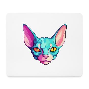 Sphynx Cat Breed Watercolor Cartoon Kawaii Pet - Mouse Pad (horizontal) - white - Front