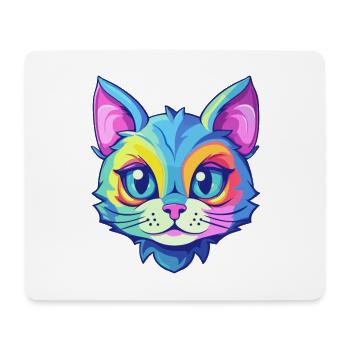 Colorpoint chat persan aquarelle dessin animé Kawaii - Tapis de souris (format paysage) - blanc - Devant