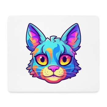 Chat polydactyle américain aquarelle dessin animé Kawaii - Tapis de souris (format paysage) - blanc - Devant