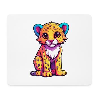 Guépard coloré aquarelle dessin animé kawaii Animal - Tapis de souris (format paysage) - blanc - Devant