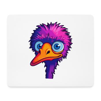 Ostrich Colorful Watercolor Cartoon Kawaii Animal - Mouse Pad (horizontal) - white - Front