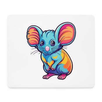 Elephant Shrew Colorful Watercolor Cartoon Kawaii - Mouse Pad (horizontal) - white - Front