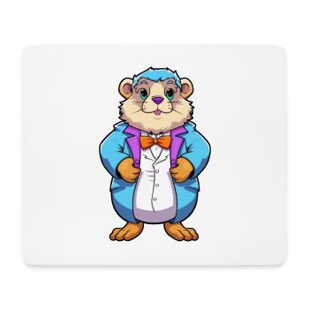 Marmotte Aquarelle Colorée Dessin Animé Kawaii Anima - Tapis de souris (format paysage) - blanc - Devant