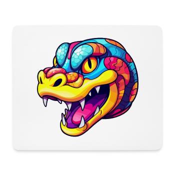 Snake Colorful Watercolor Cartoon Kawaii Animal - Mouse Pad (horizontal) - white - Front