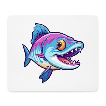 Barracuda Bunte Aquarell-Karikatur Kawaii Anima - Mousepad (Querformat) - Weiß - Vorne