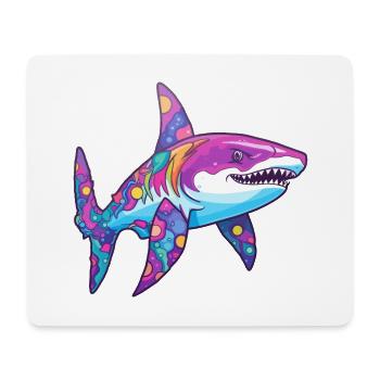 Hai Buntes Aquarell Cartoon Kawaii Tier - Mousepad (Querformat) - Weiß - Vorne