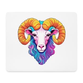 Ram Colorful Watercolor Cartoon Kawaii Animal - Mouse Pad (horizontal) - white - Front