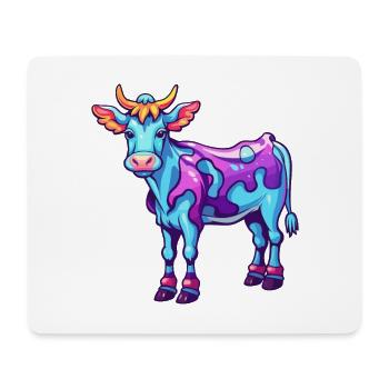 Cow Colorful Watercolor Cartoon Kawaii Animal - Mouse Pad (horizontal) - white - Front