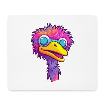 Ostrich Colorful Watercolor Cartoon Kawaii Animal - Mouse Pad (horizontal) - white - Front