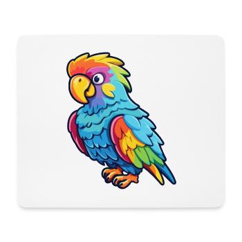 Papagei buntes Aquarell Cartoon Kawaii Tier - Mousepad (Querformat) - Weiß - Vorne