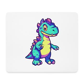 Dinosaure Aquarelle Colorée Dessin Animé Kawaii Animal - Tapis de souris (format paysage) - blanc - Devant