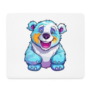 Ours Polaire Aquarelle Colorée Dessin Animé Kawaii Anim - Tapis de souris (format paysage) - blanc - Devant