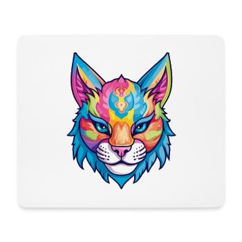 Luchs Buntes Aquarell Cartoon Kawaii Tier - Mousepad (Querformat) - Weiß - Vorne