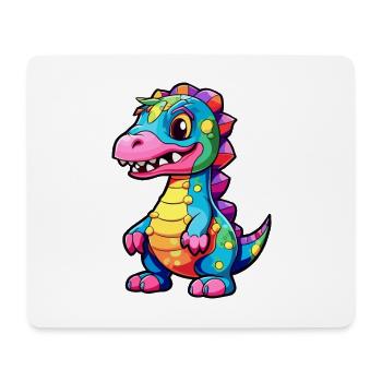 Dinosaure Aquarelle Colorée Dessin Animé Kawaii Animal - Tapis de souris (format paysage) - blanc - Devant