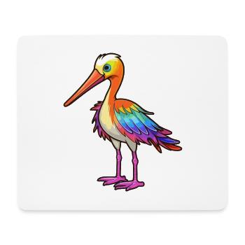 Avocet Colorful Watercolor Cartoon Kawaii Animal - Mouse Pad (horizontal) - white - Front