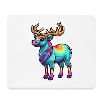 Karibu buntes Aquarell Cartoon Kawaii Tier - Mousepad (Querformat) - Weiß - Vorne