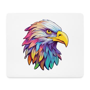 Eagle Colorful Watercolor Cartoon Kawaii Animal - Mouse Pad (horizontal) - white - Front