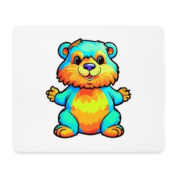 Biber buntes Aquarell Cartoon Kawaii Tier - Mousepad (Querformat) - Weiß - Vorne