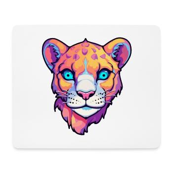 Cougar Buntes Aquarell Cartoon Kawaii Tier - Mousepad (Querformat) - Weiß - Vorne