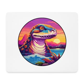 Anaconda Colorful Watercolor Cartoon Kawaii Animal - Mouse Pad (horizontal) - white - Front