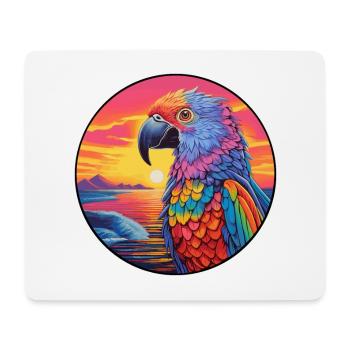 Oiseau Aquarelle Colorée Dessin Animé Kawaii Animal - Tapis de souris (format paysage) - blanc - Devant