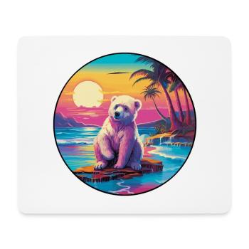 Bear Colorful Watercolor Cartoon Kawaii Animal - Mouse Pad (horizontal) - white - Front