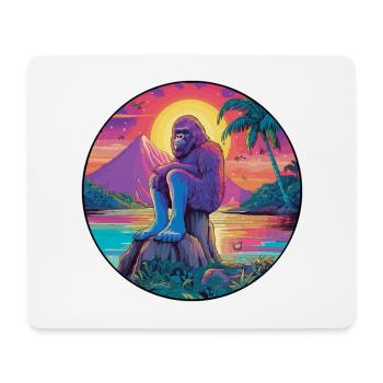 Big Foot Colorful Watercolor Cartoon Kawaii Animal - Mouse Pad (horizontal) - white - Front