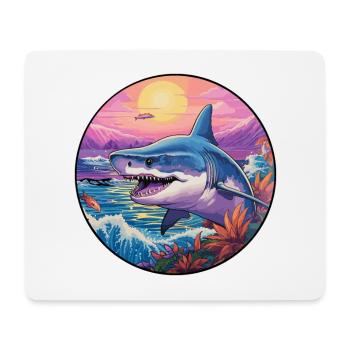 Hai Buntes Aquarell Cartoon Kawaii Tier - Mousepad (Querformat) - Weiß - Vorne