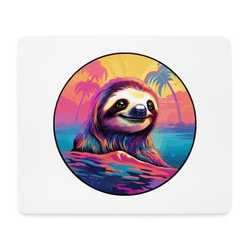 Faultier buntes Aquarell Cartoon Kawaii Tier - Mousepad (Querformat) - Weiß - Vorne